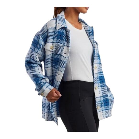 Outerknown Cloud Weave Button Front Blanket Shirt Shacket Blue Size Medium - Picture 5 of 10